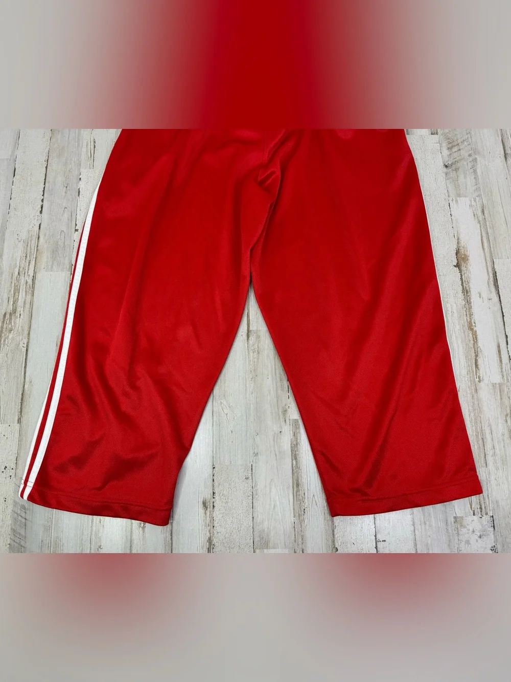 Adidas Basketball Shorts Mens Large Red White 3 Stripe Athletic